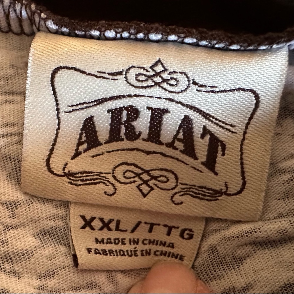 Ariat Brown and Cream Long Sleeve Raglan - Picture 3 of 3